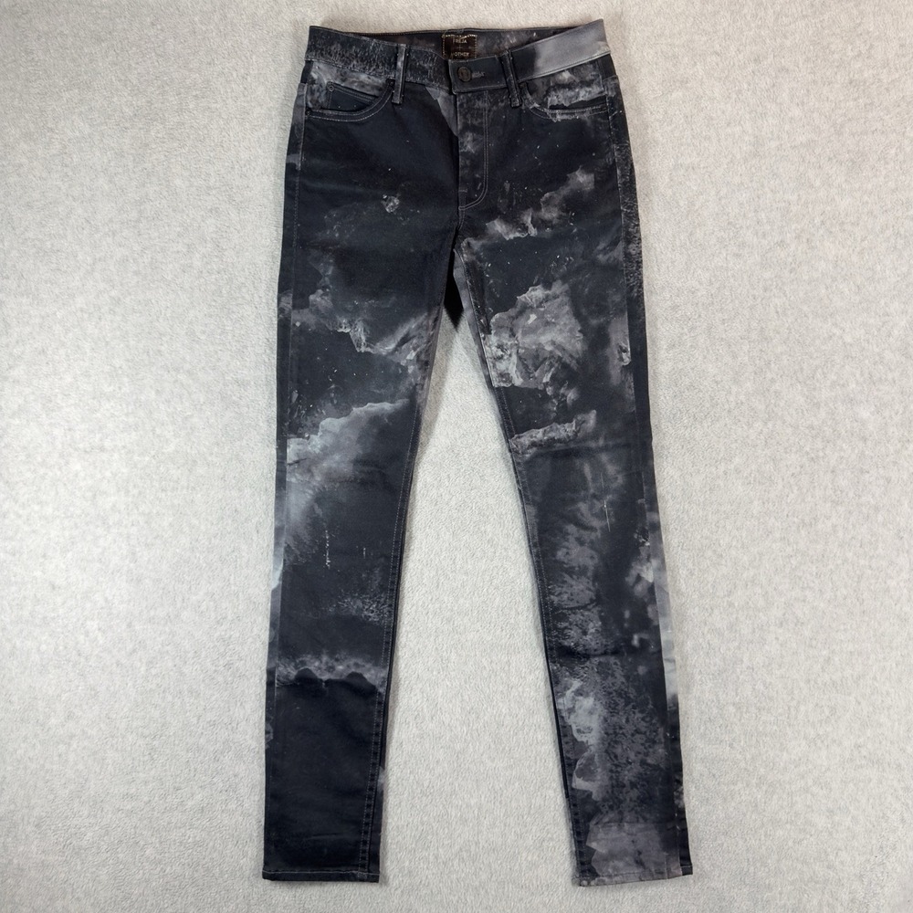 Mother X‎ Freja The Muse Crystal Cove Jeans Womens 26 Black Stone Acid Wash